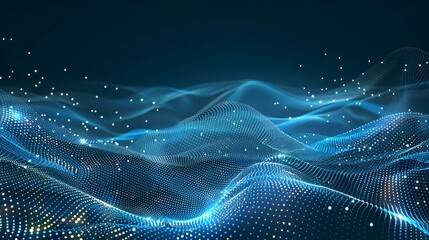 Abstract digital wave of particles