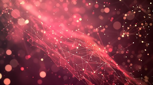 Abstract technology background with particles and lines mesh