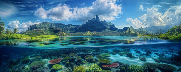 lake and mountains