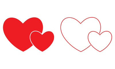 Zwei rote herzen. isolated on white background. EPS10