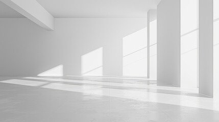 Fototapeta premium Clean white space with a large empty area and a smooth background.