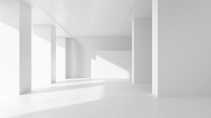 Fototapeta premium Clean white space with a large empty area and a smooth background.