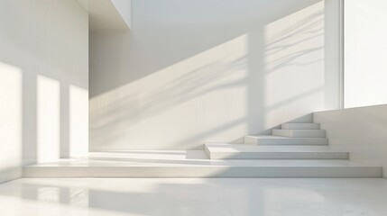 Fototapeta premium Clean white space with a large empty area and a smooth background.