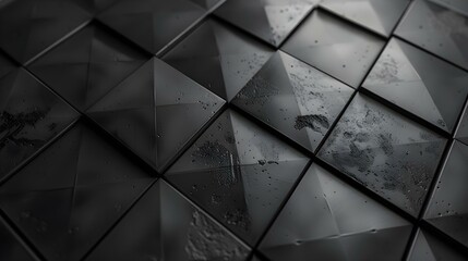 Black 3D wall background with semigloss tiles