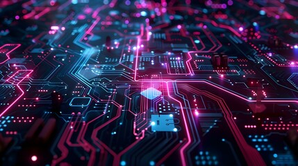 Fototapeta premium Abstract futuristic electronic circuit illustration