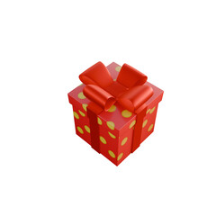 red gift box isolated on transparent background