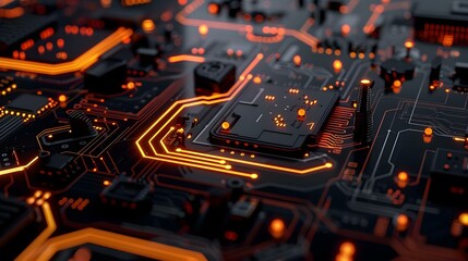 3D animation of high-tech technology geometric design