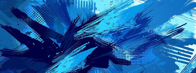 abstract blue background with grunge halftone