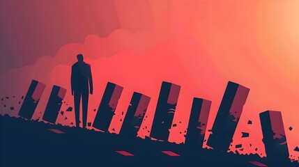 Conceptual business illustration of upcoming business