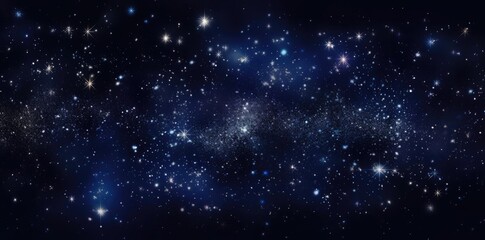 Fototapeta premium stars textured background of a dark blue sky with a cluster of stars, including a bright star in the center, a cluster of stars on either side, and a fainter star in the