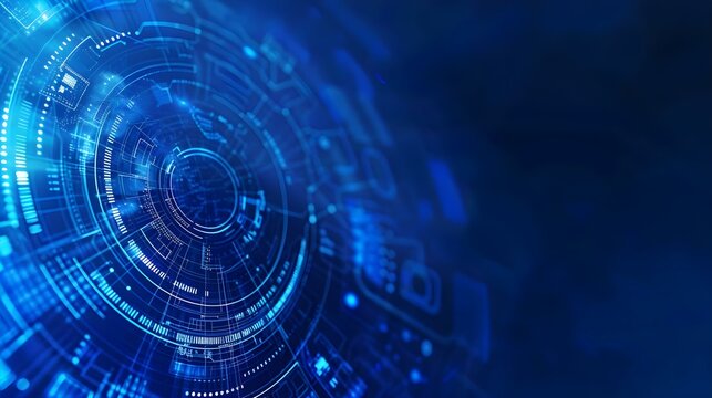 Blue technology background with abstract digital tech elements