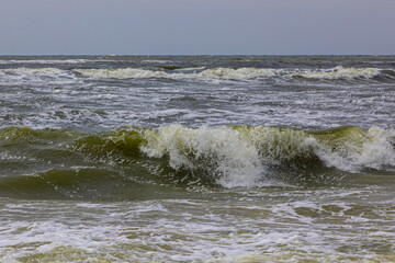 Waves of the north sea with white spindrift