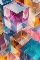 Stacked colored cubes