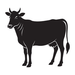Vector illustration drawing style cow animals collection