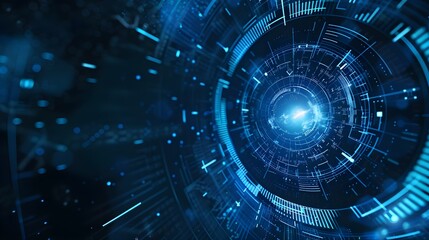 Blue technology background with abstract digital tech elements