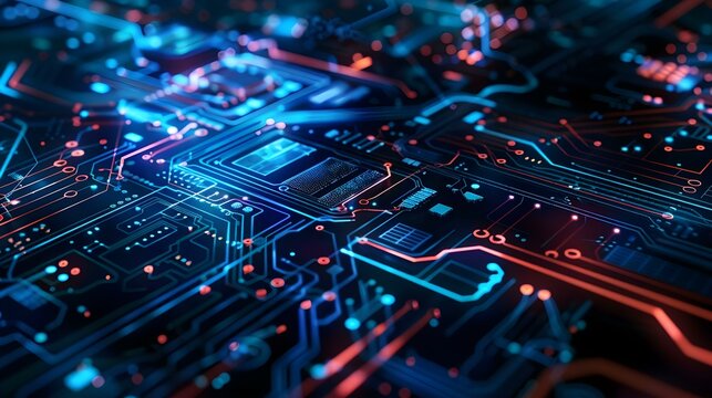 Abstract circuit board futuristic technology processing