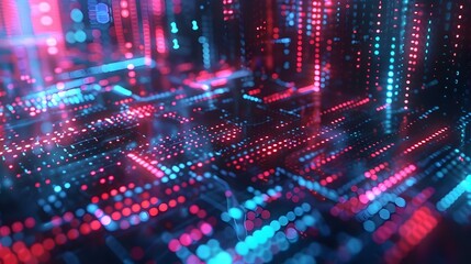 Obraz premium Digital binary code matrix background