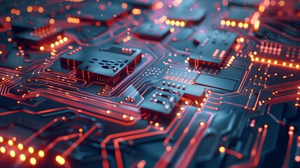 Obraz premium 3D animation of high-tech technology with geometric design