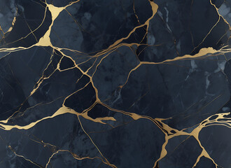 Dark blue marble with gold veins
