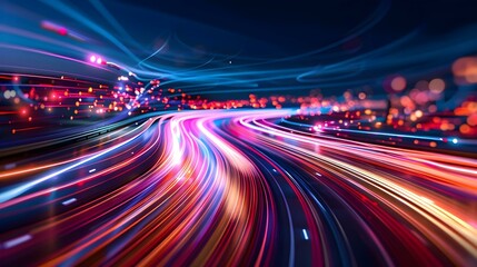 Obraz premium Flowing speed lines technology background