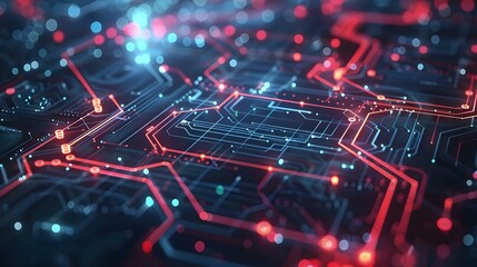 3D animation of high tech geometric technology