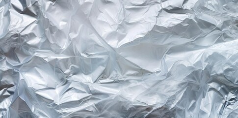 plastic wrap texture on a sheet of aluminum foil