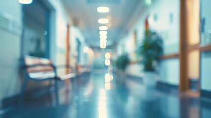 Abstract blur luxury hospital corridor abstract medical background