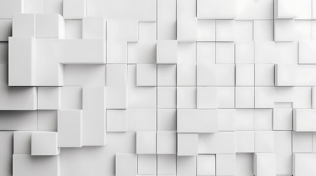 Random shifted white cube boxes block background wallpaper banner