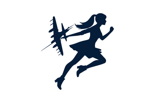 girl with airplane  flying jatt girls