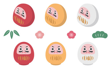 Obraz premium 達磨イラストセット