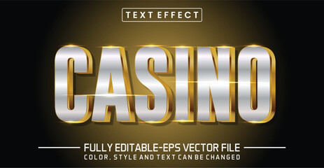 Casino font Text effect editable