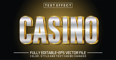 Obraz premium Casino font Text effect editable