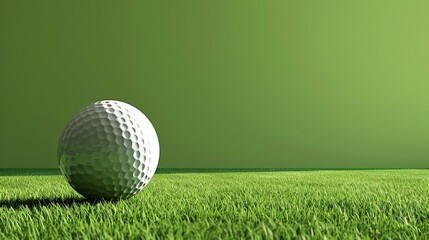 A pristine white golf ball sits on a lush green fairway.
