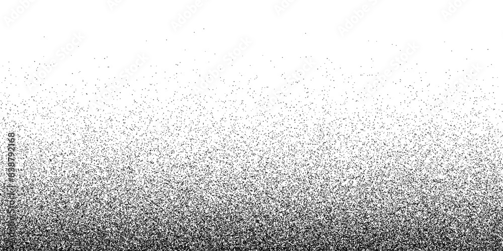 Fototapete Noise grain background. Vector dotwork pattern. Densely dotted texture with subtle gradient. Black stipple sand grain effect. Abstract grunge monochrome surface, overlay with stochastic stipple spray