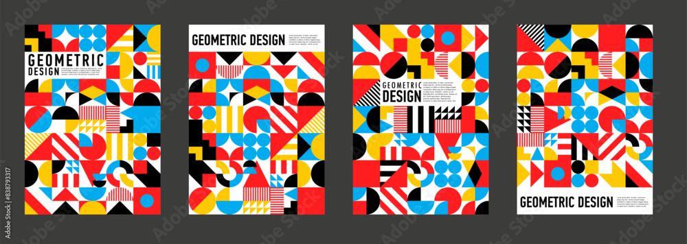 Aufkleber abstract modern geometric posters. vector cover or vertical background designs with minimal pattern 