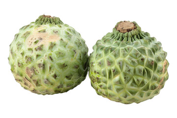 Fototapeta premium Two Green Custard Apples Isolated on White