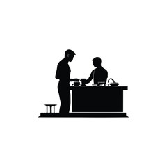 Vector Silhouetted  White Background