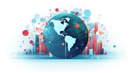 Obraz premium Illustration design of a digital business globe