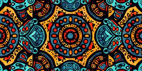 Fototapeta premium Vibrant African Pattern Seamless Tile.