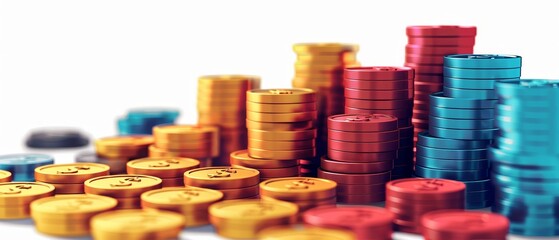 Stack of Gold and Copper Coins Representing Wealth