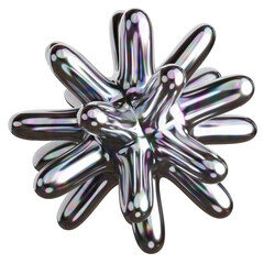 3d render of chrome abstract star shape.