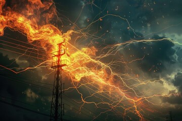 Visualize three phase electricity in artistic form