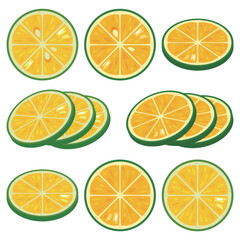 Obraz premium 輪切りのグリーンレモン