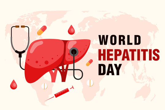 world hepatitis day background illustration in flat design