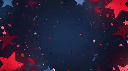 border frame with american theme, america flag icons around the edge. Empty space at the centre, stock image style