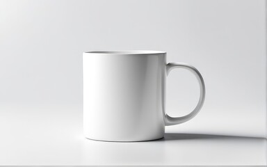 Obraz premium white glass mug mockup on white background