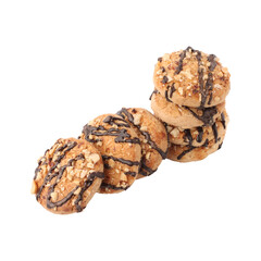 Chocolate chip cookies isolated on transparent background
