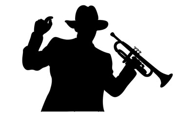 silhouette of saxophone player vector illustration