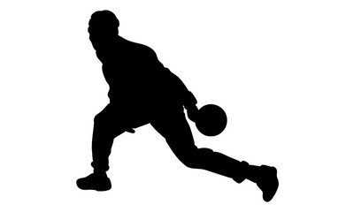 silhouette of bowling player vector illustration