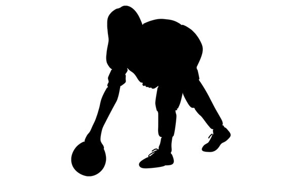 recommend clip art: silhouette of bowling player vector illustration